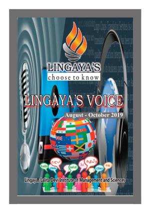 Lingayas Voice August-October 2019