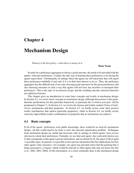 Chapter on Mechanism Design + Chapter on Revelation Principle
