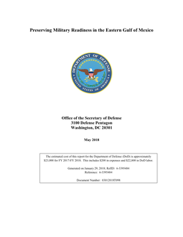 Preserving Military Readiness in the Eastern Gulf of Mexico