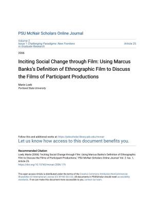 Using Marcus Banks's Definition of Ethnographic Film To