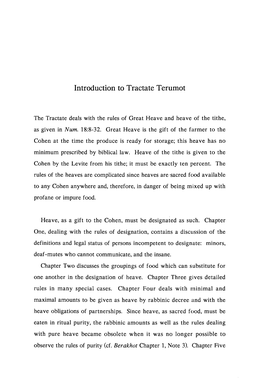 Introduction to Tractate Terumot