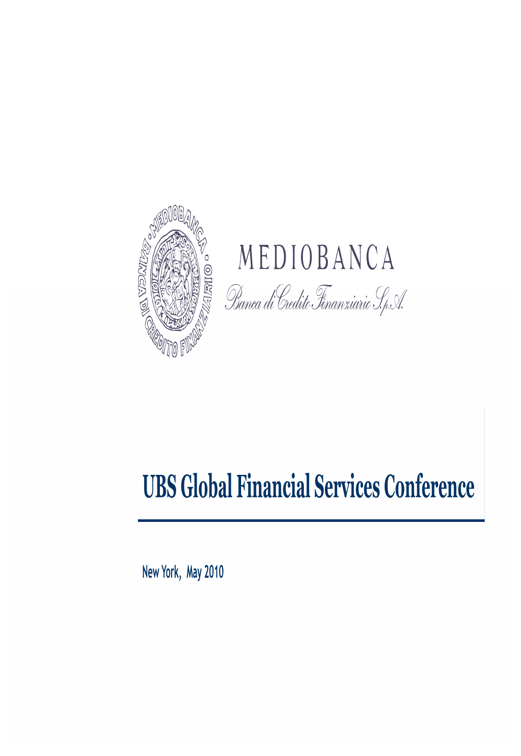 UBS Global Financial Services Conference
