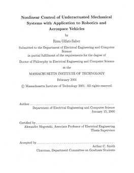 Nonlinear Control of Underactuated Mechanical Systems with Application to Robotics and Aerospace Vehicles