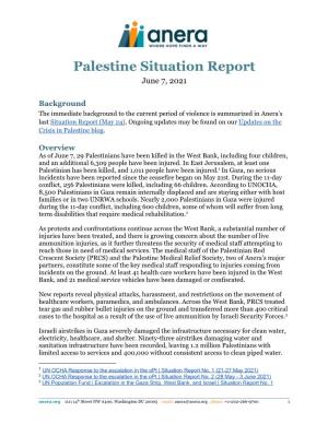 Download Anera's Situation Report from Palestine