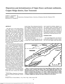 Deposition and Dolomitization of Upper Knox Carbonate Sediments, Copper Ridge District, East Tennessee