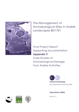 The Management of Archaeological Sites in Arable Landscapes BD1701