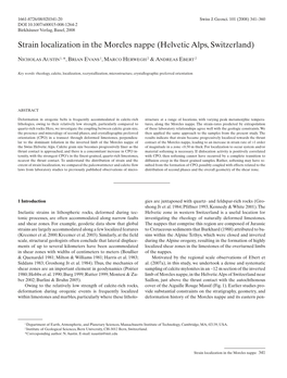 Strain Localization in the Morcles Nappe (Helvetic Alps, Switzerland)