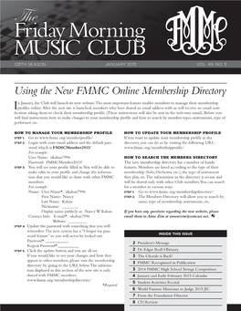 Using the New FMMC Online Membership Directory