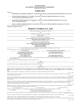 Form 20-F Perfect World Co., Ltd