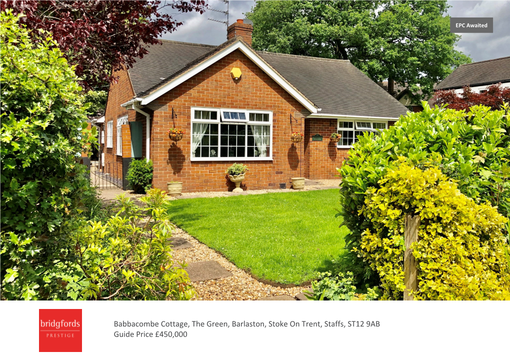 Babbacombe Cottage, the Green, Barlaston, Stoke on Trent, Staffs, ST12 9AB Guide Price £450,000