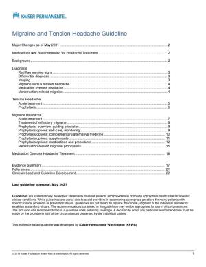 Migraine and Tension Headache Guideline