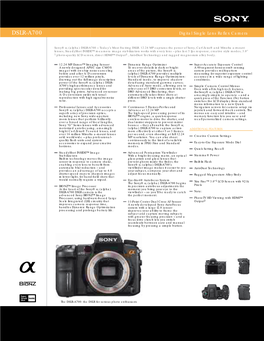 DSLR-A700 Digital Single Lens Reflex Camera