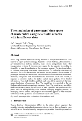 The Simulation of Passengers' Time-Space Characteristics Using