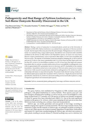 Pathogenicity and Host Range of Pythium Kashmirense—A Soil-Borne Oomycete Recently Discovered in the UK