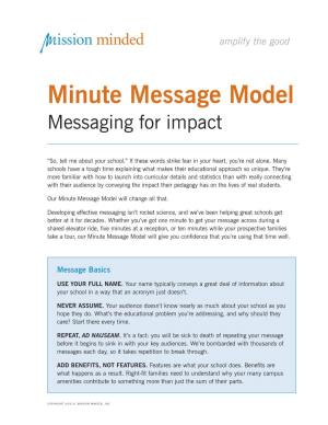 Minute Message Model Messaging for Impact