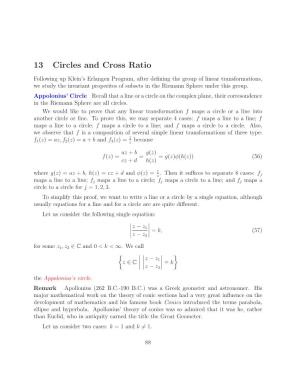 13 Circles and Cross Ratio