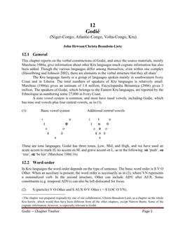 12 Godié (Niger-Congo, Atlantic-Congo, Volta-Congo, Kru)