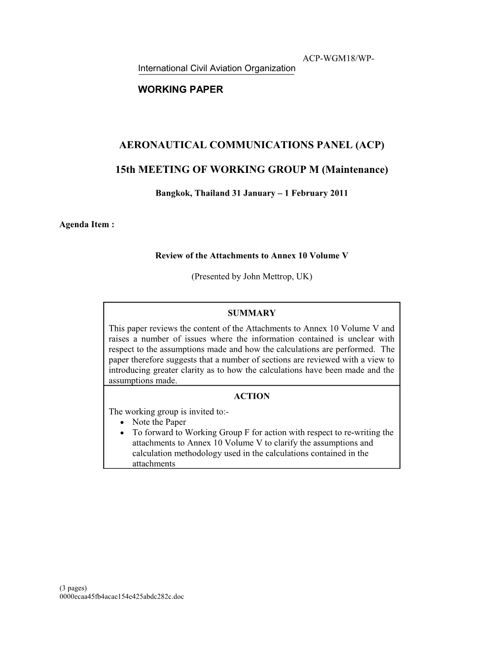 Annex 10 Volume V Comms Ammendments