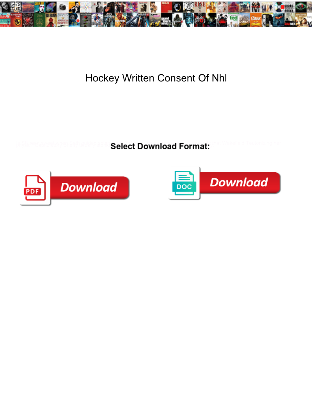 Hockey Written Consent of Nhl