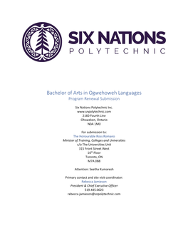 Application from Six Nations Polytechnic