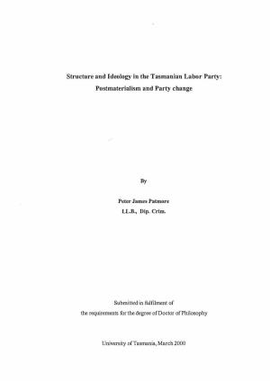 Structure and Ideology in the Tasmanian Labor Party