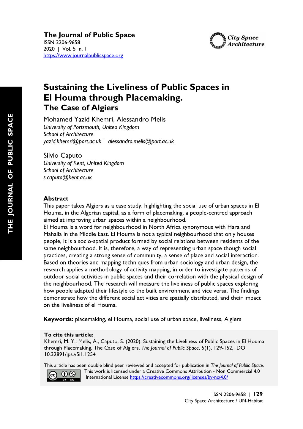 Sustaining the Liveliness of Public Spaces in El Houma Through Placemaking