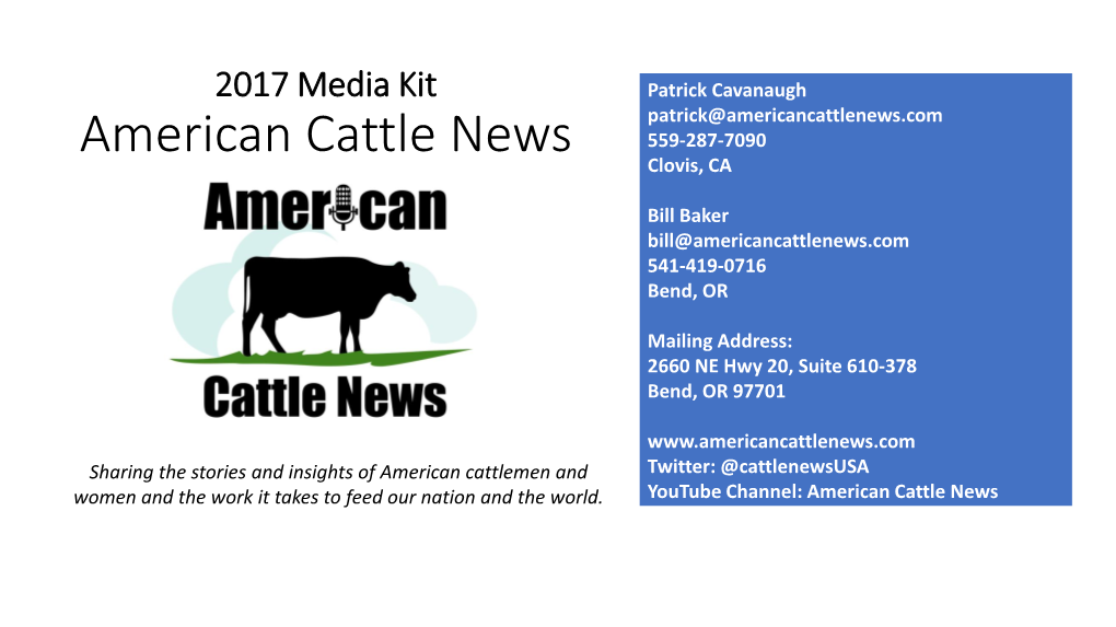 American Cattle News 559-287-7090 Clovis, CA