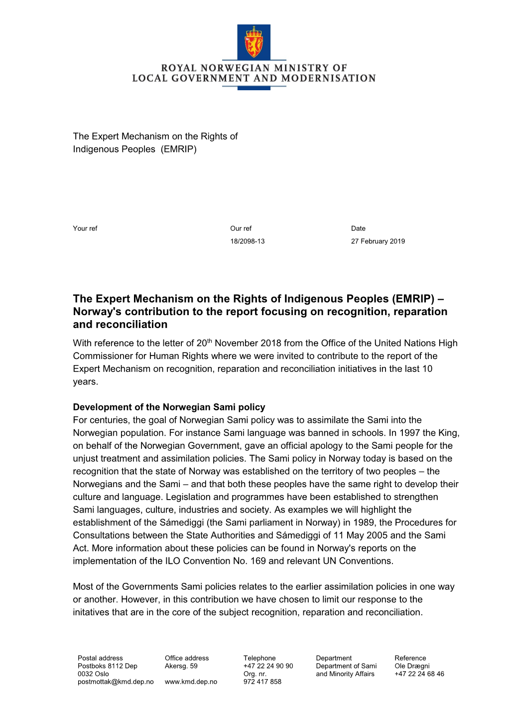 The Expert Mechanism on the Rights of Indigenous Peoples (EMRIP)