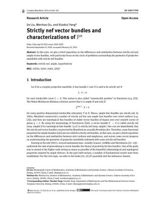 Strictly Nef Vector Bundles and Characterizations of P
