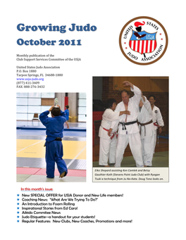 Growing Judo! Make Sure Your Submissions Are