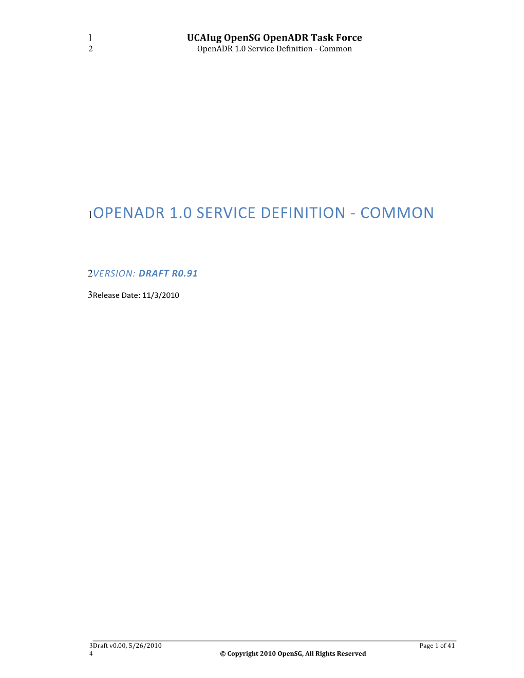 Openadr 1.0 Service Definition - Common