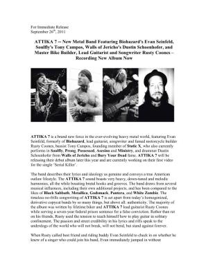 ATTIKA 7 -- New Metal Band Featuring Biohazard's Evan