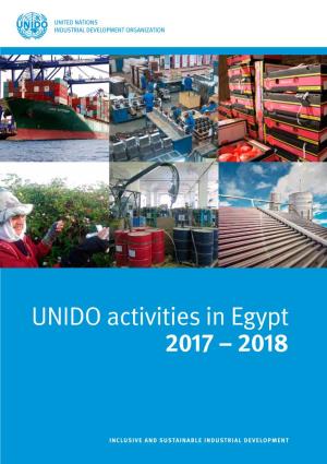 UNIDO Activities in Egypt 2017 – 2018