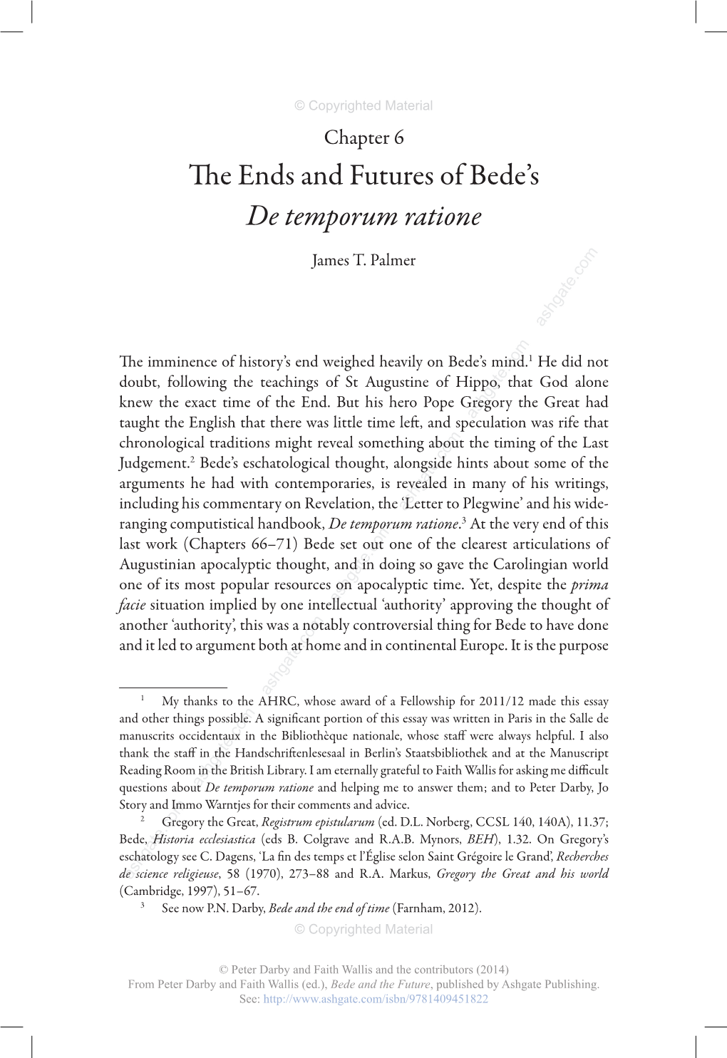 The Ends and Futures of Bede's De Temporum Ratione