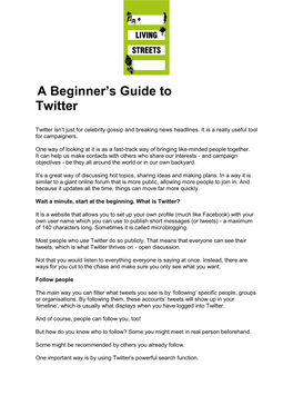 A Beginner's Guide to Twitter