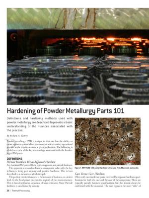 Hardening of Powder Metallurgy Parts