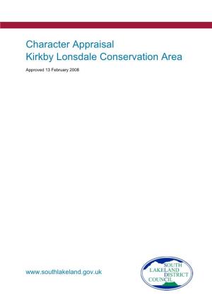 Kirkby Lonsdale Conservation Area Character Appraisal
