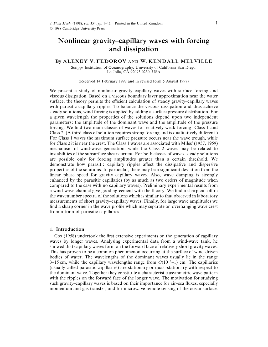 Nonlinear Gravity–Capillary Waves with Forcing and Dissipation