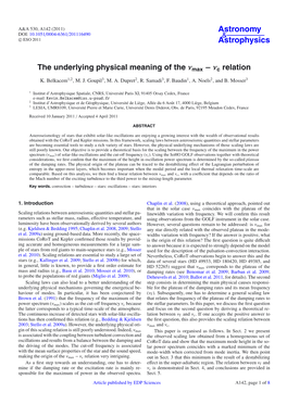 The Underlying Physical Meaning of the Νmax − Νc Relation