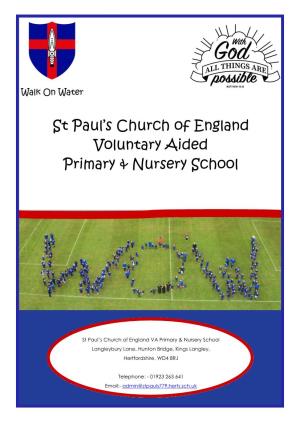 St Paul's Church of England Voluntary Aided Primary & Nursery School
