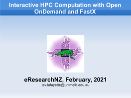 Interactive HPC Computation with Open Ondemand and Fastx