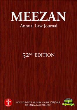 Meezan Academic and Professional Journal Comprising Scholarly and Student Articles