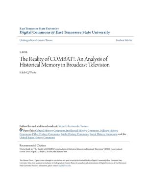 The Reality of COMBAT!: an Analysis of Historical Memory in Broadcast Television Kaleb Q