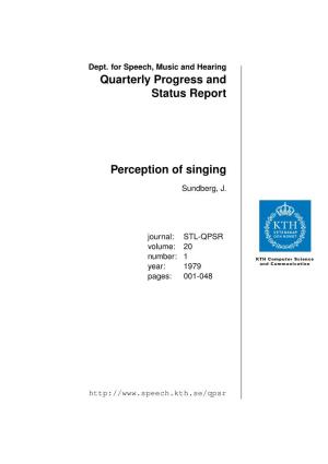 Perception of Singing