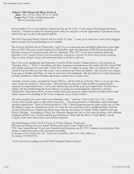 Subject: Ella Fitzgerald Music Festival Date: Thu, 21 Nov 2002 09:11:31