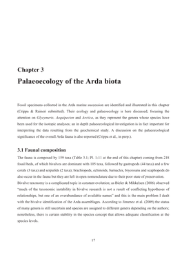 Palaeoecology of the Arda Biota