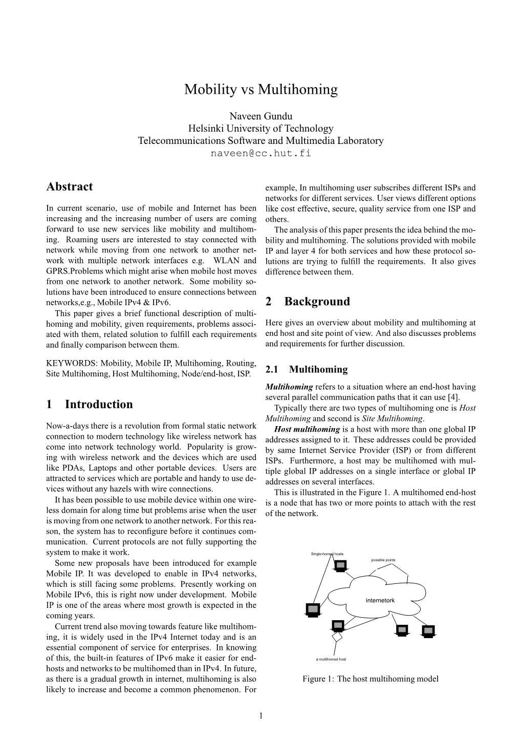 Mobility Vs Multihoming