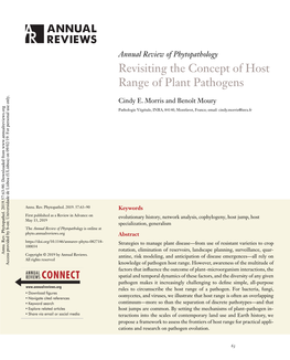 Revisiting the Concept of Host Range of Plant Pathogens