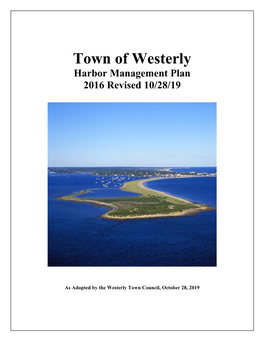 Town of Westerly Harbor Management Plan 2016 Revised 10/28/19