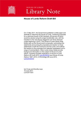 House of Lords Reform Draft Bill